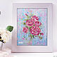 Oil painting flowers 'Marshmallow roses', Pictures, Belgorod,  Фото №1