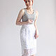 White organza skirt with blue flowers, Skirts, Novosibirsk,  Фото №1
