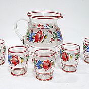 Винтаж handmade. Livemaster - original item Antique jug with glasses. Handmade.