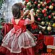 Пышное красное нарядное платье для девочки новогоднее, Платье, Йошкар-Ола,  Фото №1