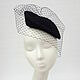 Evening hat 'Nataly' with a veil. Color black, Hats1, Moscow,  Фото №1