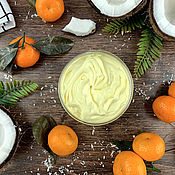 Косметика ручной работы handmade. Livemaster - original item Whipped shea butter for Coconut and tangerine body, 250 ml. Handmade.