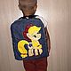 Children's denim backpack with pony applique. Backpacks. schkatulochka. Online shopping on My Livemaster.  Фото №2