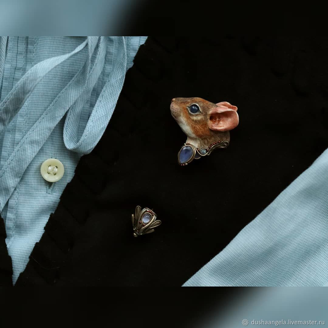 Брошь-игла: "Мышонок" – заказать на Ярмарке Мастеров – KHRUQRU | Брошь ...