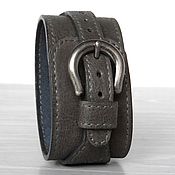 Украшения handmade. Livemaster - original item Dark Grey Leather Wristband, Custom Leather Bracelet. Handmade.
