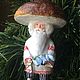 Cotton Christmas toy. The toy is made of cotton. Cotton papier-mache. Cotton toy Switching Tatiana. Christmas toy. Christmas decor. Author's Christmas toy. Toy Christmas. Lesovichok. Mushroom, Fungus

