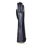 Винтаж handmade. Livemaster - original item Size 7.5. Winter long gloves made of dark blue leather. Handmade.