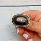Order 925 Sterling Silver Ring with Oval Black Obsidian IV0097. Sunny Silver. Livemaster. . Rings Фото №3