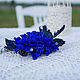 Order Barrette leather Blue rose. Leather flowers. Decoration leather. lanssveta. Livemaster. . Hairpins Фото №3