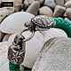 Silver bracelet Turtle, leather, Braided bracelet, Moscow,  Фото №1