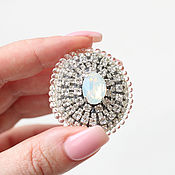 Украшения handmade. Livemaster - original item Brooch. Crystals and Swarovski crystals. Silver brooch. Handmade.
