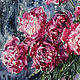 Painting watercolor 'Peonies cherry with delicate foliage...'. Pictures. Pictures for the soul (RozaSavinova). My Livemaster. Фото №4