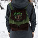 Backpack Brokilon coin - leather,linen,green,brown, Backpacks, Tyumen,  Фото №1