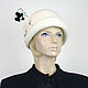 Elegant ladies felt hat. Color white. 100% wool, Hats1, Ekaterinburg,  Фото №1