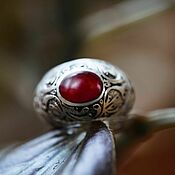 Винтаж handmade. Livemaster - original item Oval ring with carnelian. Handmade.