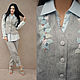Boho-set 'Gray-blue' linen suit with embroidery. Suits. KVITKA. Online shopping on My Livemaster.  Фото №2