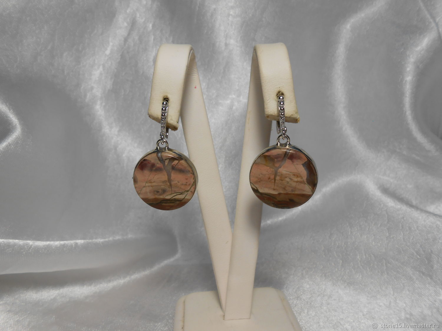 Серьги с яшмой "Сфера" купить в интернет-магазине Ярмарка Мастеров по ...