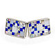 CUFFLINKS - Checkerboard mosaic. Lapis lazuli, mother of pearl. Cufflinks custom, Cuff Links, Moscow,  Фото №1