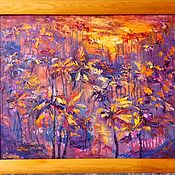 Картины и панно handmade. Livemaster - original item Oil painting abstract landscape of palm trees 
