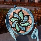 Сумки и аксессуары handmade. Livemaster - original item Crossbody bag: Knitted, round cross body, jacquard knit. Handmade.