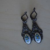 Винтаж handmade. Livemaster - original item Earrings vintage: Melchior earrings, painted. USSR.. Handmade.