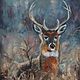 Painting Forest deer oil Painting Deer in winter forest Landscape, Pictures, Ekaterinburg,  Фото №1