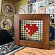 Витраж "Сердце" пиксель, декор из мини стеклоблоков, Витражи, Кемерово,  Фото №1