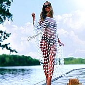 Платья: вязаное ажурное короткое летнее платье на каждый день