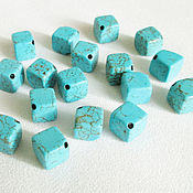 Материалы для творчества handmade. Livemaster - original item Turquoise cube (imitation), green beads. Handmade.