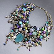 Украшения handmade. Livemaster - original item Amethyst Ocean Necklace Purple Blue Emerald Amethyst Lapis Lazuli. Handmade.