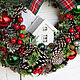 Order Christmas wreath 'Classic' with a house 38 cm. Zuli. Livemaster. . Wreaths Фото №3