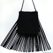 Сумки и аксессуары handmade. Livemaster - original item Black handbag with fringe. Handmade.