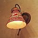 Order Wall lamp made of wood and ceramics 'Mezen'. Russian Folk Painting. Livemaster. . Wall lights Фото №3