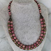 Украшения handmade. Livemaster - original item Necklace made of rhodonite stones. Handmade.