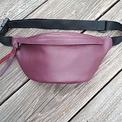 Сумки и аксессуары handmade. Livemaster - original item Waist bag burgundy. Bag leather belt.. Handmade.