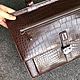 Men's briefcase, made of genuine crocodile leather, in brown. Men\'s bag. SHOES&BAGS. My Livemaster. Фото №4