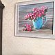 Oil painting in frame. Roses in blue jug. Still life with flowers. Pictures. Verana-art. Online shopping on My Livemaster.  Фото №2