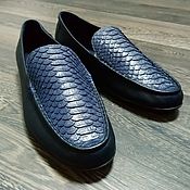 Обувь ручной работы handmade. Livemaster - original item Moccasins made of genuine Python leather and genuine calfskin!. Handmade.