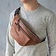 Men's leather waist bag 'Franklin' (Caramel), Men\'s bag, Yaroslavl,  Фото №1