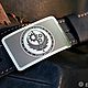 Order Leather belt with brass buckle 'Brotherhood of steel' Fallout. Leather product G.M.G.. Livemaster. . Straps Фото №3