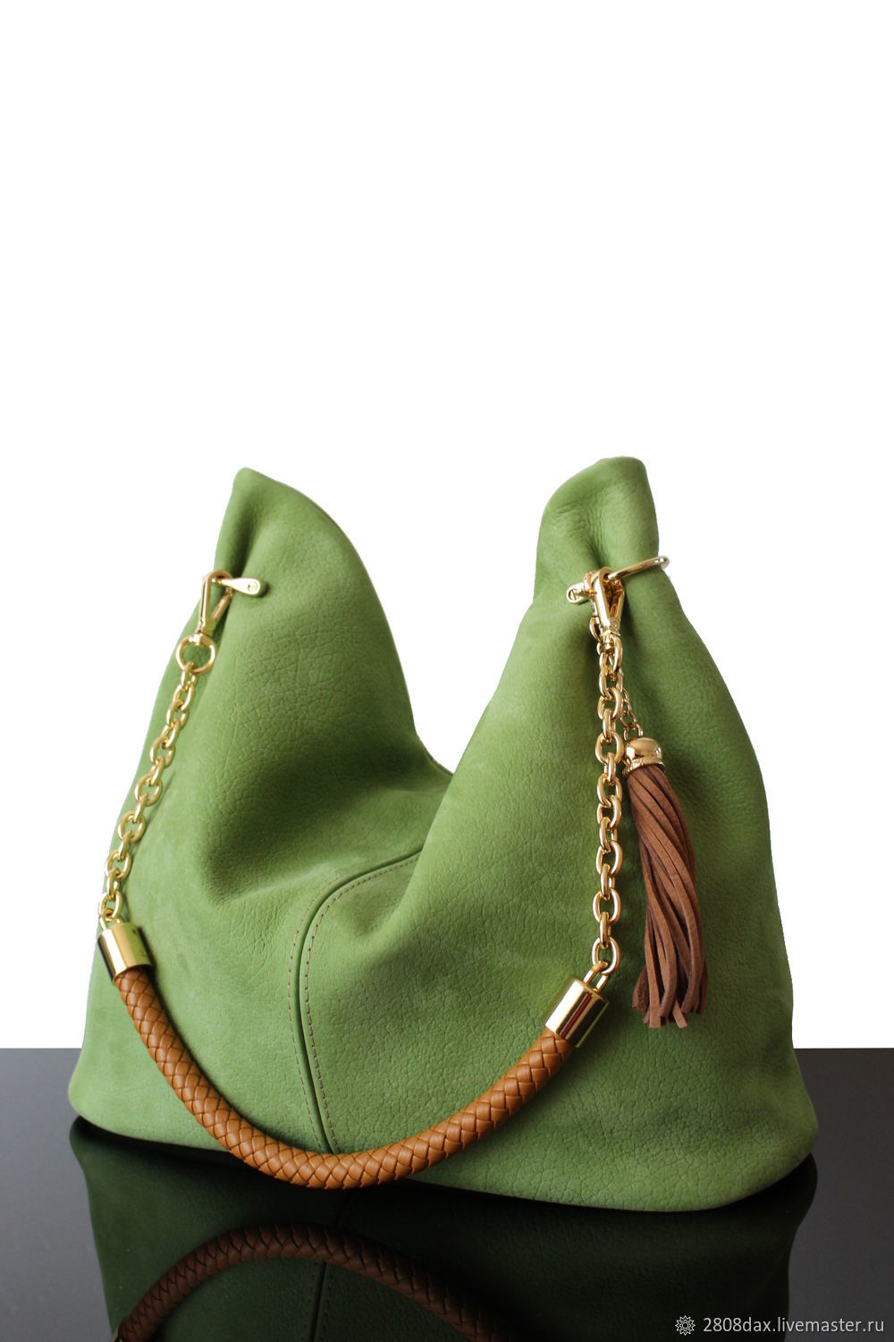  Suede Bag Green Apple, Crossbody bag, Bordeaux,  Фото №1