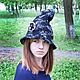Шляпа ведьмы черная с проседью. Шляпы. Мягкие сказки Леси Текучевой (empatik). Ярмарка Мастеров.  Фото №4