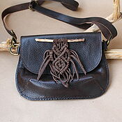 Сумки и аксессуары handmade. Livemaster - original item Leather bag, small leather bag with decor, boho bag. Handmade.