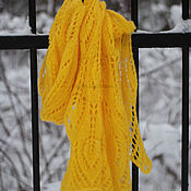 Аксессуары handmade. Livemaster - original item Big yellow knitted scarf, stole 