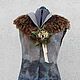 Felted eco-collar with flower brooch, Collars, Kotelnikovo,  Фото №1