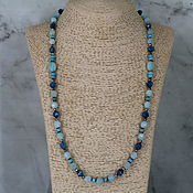 Работы для детей, handmade. Livemaster - original item Beads made of amazonite and turkvenite. Handmade.