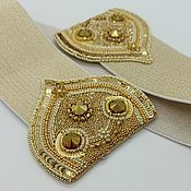 Аксессуары handmade. Livemaster - original item Elastic waistband embroidered gold wide. Handmade.