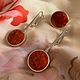Foxy.  Coral earrings and ring in 925 silver, Jewelry Sets, Moscow,  Фото №1