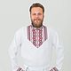 Рубаха мужская льняная "Мужская сила" в русском стиле, Народные рубахи, Омск,  Фото №1