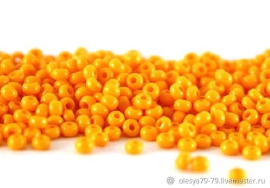 10 grams of 10/0 Czech seed beads, Preciosa 93110 orange naprosn, Beads, Chelyabinsk,  Фото №1